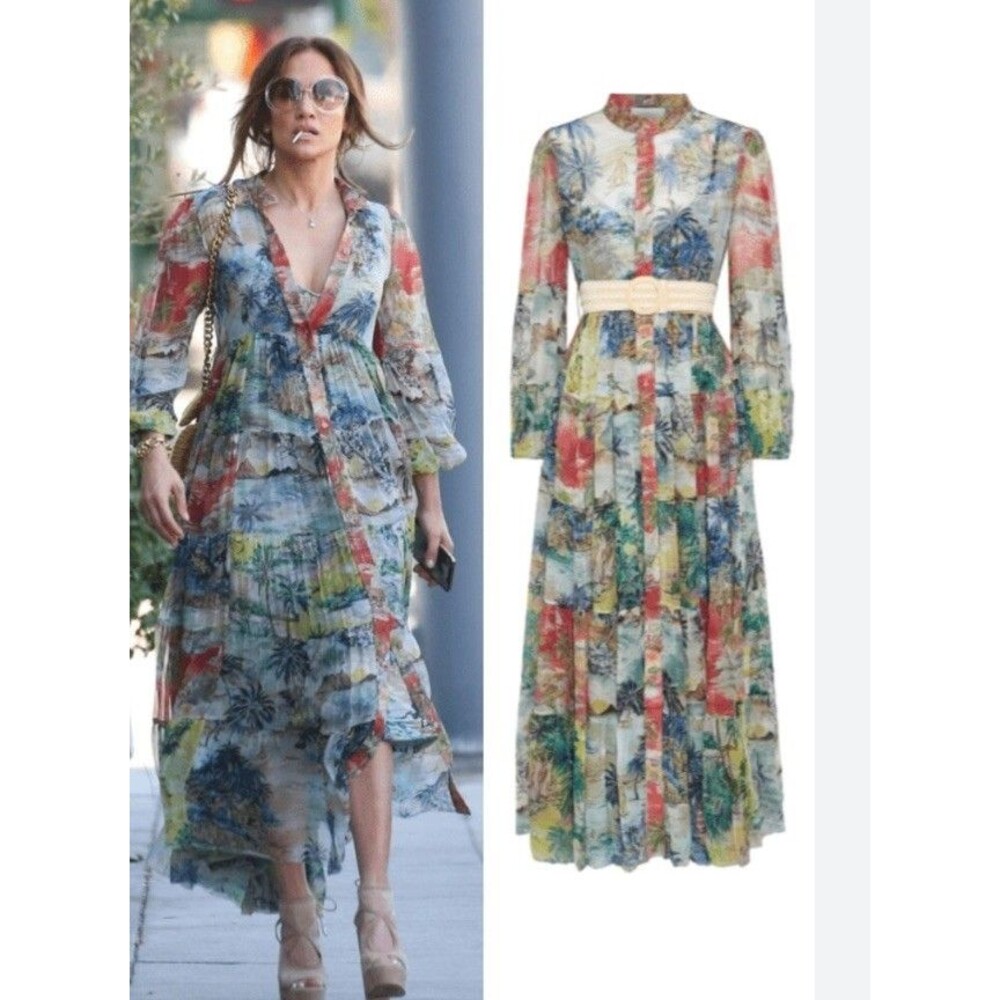 NWT Zimmermann Juliett Silk Dress Au 0